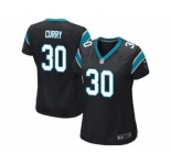 Women Nike Carolina Panthers #30 Stephen Curry Black Team Color Stitched NFL Jersey