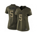 Women Nike Carolina Panthers #5 Michael Palardy Limited Green Salute to Service NFL Jersey