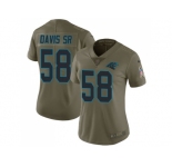 Women Nike Carolina Panthers #58 Thomas Davis Sr Olive Stitched NFL Limited 2017 Salute to Service Jersey
