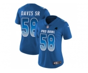 Women Nike Carolina Panthers #58 Thomas Davis Sr Royal Stitched NFL Limited NFC 2018 Pro Bowl Jersey