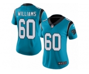 Women Nike Carolina Panthers #60 Daryl Williams Limited Blue Rush Vapor Untouchable NFL Jersey