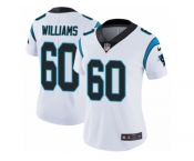 Women Nike Carolina Panthers #60 Daryl Williams White Vapor Untouchable Limited Player NFL Jersey