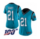 Women's Carolina Panthers #21 Da'Norris Searcy Blue Alternate Vapor Untouchable Limited Player 100th Season Football Jersey