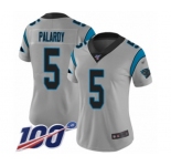 Women's Carolina Panthers #5 Michael Palardy Silver Inverted Legend Limited 100th Season Football Jersey