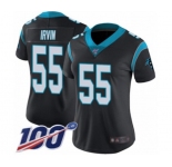 Women's Carolina Panthers #55 Bruce Irvin Black Team Color Vapor Untouchable Limited Player 100th Season Football Jersey