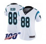 Women's Carolina Panthers #88 Greg Olsen White Vapor Untouchable Limited Player 100th Season Football Jersey