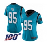 Women's Carolina Panthers #95 Dontari Poe Blue Alternate Vapor Untouchable Limited Player 100th Season Football Jersey
