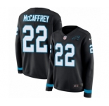 Women's Nike Carolina Panthers #22 Christian McCaffrey Limited Black Therma Long Sleeve NFL Jersey