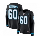 Women's Nike Carolina Panthers #60 Daryl Williams Limited Black Therma Long Sleeve NFL Jersey