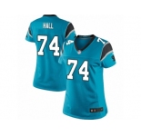 Women's Nike Carolina Panthers #74 Daeshon Hall Limited Blue Alternate NFL Jersey