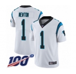 Youth Carolina Panthers #1 Cam Newton White Vapor Untouchable Limited Player 100th Season Football Jersey