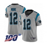 Youth Carolina Panthers #12 DJ Moore Silver Inverted Legend Limited 100th Season Football Jersey