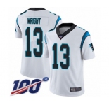 Youth Carolina Panthers #13 Jarius Wright White Vapor Untouchable Limited Player 100th Season Football Jersey