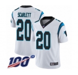 Youth Carolina Panthers #20 Jordan Scarlett White Vapor Untouchable Limited Player 100th Season Football Jersey