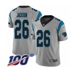 Youth Carolina Panthers #26 Donte Jackson Silver Inverted Legend Limited 100th Season Football Jersey