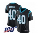 Youth Carolina Panthers #40 Alex Armah Black Team Color Vapor Untouchable Limited Player 100th Season Football Jersey