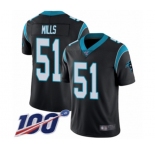 Youth Carolina Panthers #51 Sam Mills Black Team Color Vapor Untouchable Limited Player 100th Season Football Jersey