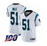 Youth Carolina Panthers #51 Sam Mills White Vapor Untouchable Limited Player 100th Season Football Jersey