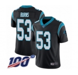 Youth Carolina Panthers #53 Brian Burns Black Team Color Vapor Untouchable Limited Player 100th Season Football Jersey