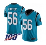 Youth Carolina Panthers #56 Jermaine Carter Limited Blue Rush Vapor Untouchable 100th Season Football Jersey