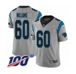 Youth Carolina Panthers #60 Daryl Williams Silver Inverted Legend Limited 100th Season Football Jersey