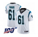 Youth Carolina Panthers #61 Matt Paradis White Vapor Untouchable Limited Player 100th Season Football Jersey