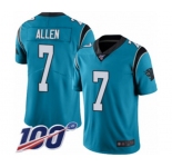Youth Carolina Panthers #7 Kyle Allen Blue Alternate Vapor Untouchable Limited Player 100th Season Football Jersey
