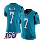Youth Carolina Panthers #7 Kyle Allen Limited Blue Rush Vapor Untouchable 100th Season Football Jersey