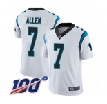 Youth Carolina Panthers #7 Kyle Allen White Vapor Untouchable Limited Player 100th Season Football Jersey