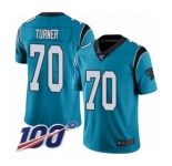 Youth Carolina Panthers #70 Trai Turner Blue Alternate Vapor Untouchable Limited Player 100th Season Football Jersey