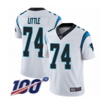 Youth Carolina Panthers #74 Greg Little White Vapor Untouchable Limited Player 100th Season Football Jersey