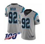 Youth Carolina Panthers #92 Vernon Butler Silver Inverted Legend Limited 100th Season Football Jersey