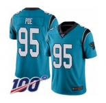Youth Carolina Panthers #95 Dontari Poe Blue Alternate Vapor Untouchable Limited Player 100th Season Football Jersey