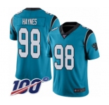 Youth Carolina Panthers #98 Marquis Haynes Blue Alternate Vapor Untouchable Limited Player 100th Season Football Jersey