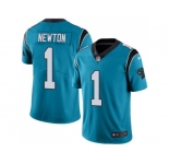 Youth Nike Carolina Panthers #1 Cam Newton Blue Stitched NFL Limited Rush Jersey