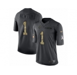 Youth Nike Carolina Panthers #1 Cam Newton Limited Black 2016 Salute to Service NFL Jersey