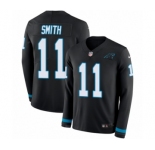 Youth Nike Carolina Panthers #11 Torrey Smith Limited Black Therma Long Sleeve NFL Jersey
