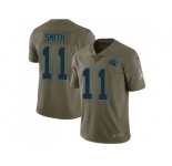 Youth Nike Carolina Panthers #11 Torrey Smith Olive Stitched NFL Limited 2017 Salute to Service Jersey
