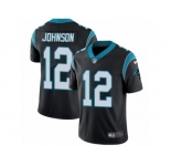 Youth Nike Carolina Panthers #12 Charles Johnson Vapor Untouchable Limited Black Team Color NFL Jersey