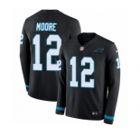 Youth Nike Carolina Panthers #12 DJ Moore Limited Black Therma Long Sleeve NFL Jersey