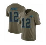 Youth Nike Carolina Panthers #12 DJ Moore Limited Olive 2017 Salute to Service NFL Jersey