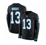 Youth Nike Carolina Panthers #13 Jarius Wright Limited Black Therma Long Sleeve NFL Jersey
