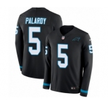 Youth Nike Carolina Panthers #5 Michael Palardy Limited Black Therma Long Sleeve NFL Jersey