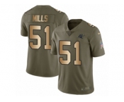 Youth Nike Carolina Panthers #51 Sam Mills Limited Olive Gold 2017 Salute to Service NFL Jersey