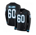 Youth Nike Carolina Panthers #60 Daryl Williams Limited Black Therma Long Sleeve NFL Jersey