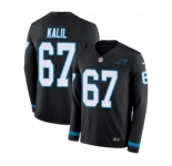 Youth Nike Carolina Panthers #67 Ryan Kalil Limited Black Therma Long Sleeve NFL Jersey