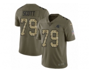Youth Nike Carolina Panthers #79 Chris Scott Limited Olive Camo 2017 Salute to Service NFL Jersey