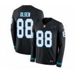 Youth Nike Carolina Panthers #88 Greg Olsen Limited Black Therma Long Sleeve NFL Jersey