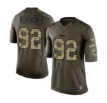 Youth Nike Carolina Panthers #92 Vernon Butler Limited Green Salute to Service NFL Jersey