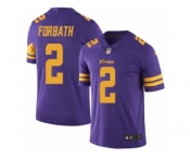 Men Nike Minnesota Vikings #2 Kai Forbath Limited Purple Rush Vapor Untouchable NFL Jersey